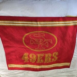San‎ Francisco 49ers Vtg Biederlack Throw Blanket 58x48 Made In USA NFL Football